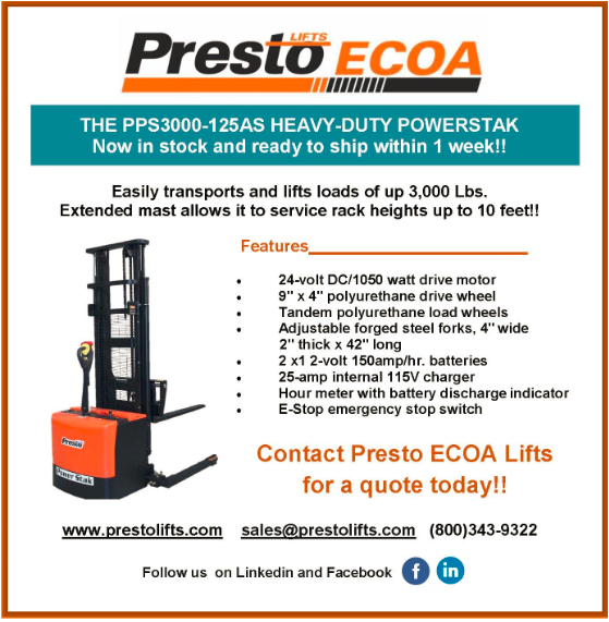 Presto PPS3000-125AS Now In Stock & Ready to Ship Within 1 Week