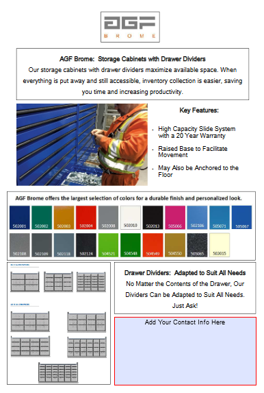 Agf Racking Material Handling Literature Tool Box for the Distribution Trade