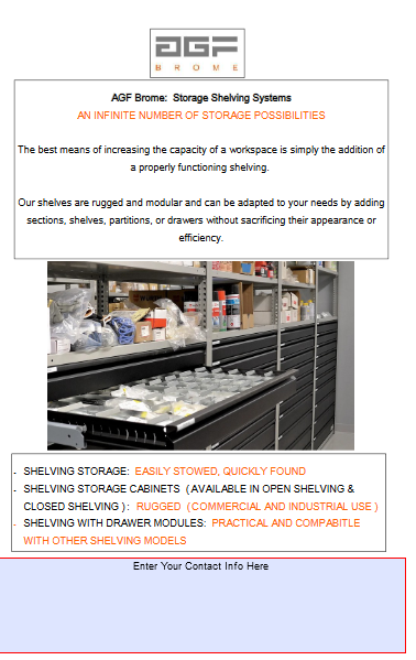 Agf Racking Material Handling Literature Tool Box for the Distribution Trade